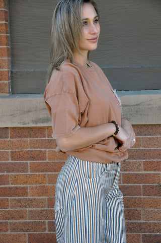 Crochet Pocket Mineral Washed Top