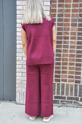 Cropped Wide Sweater Pants