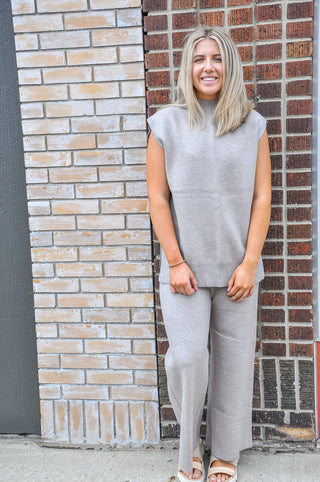 Cropped Wide Sweater Pants