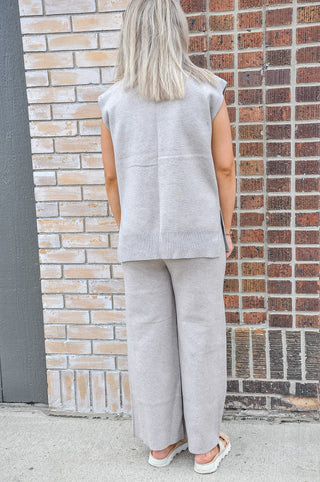 Cropped Wide Sweater Pants