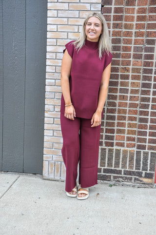 Cropped Wide Sweater Pants