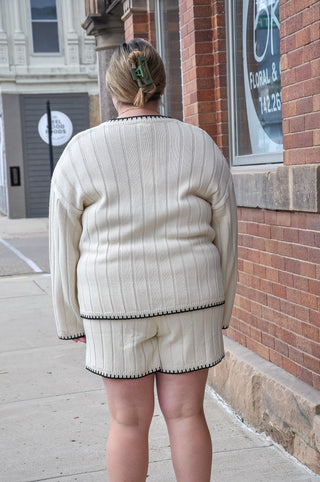 Curvy 2-Piece Blanket Stitch Sweater Set