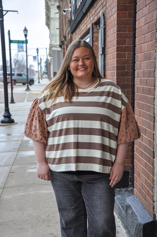 Curvy Bold Striped Knit Top
