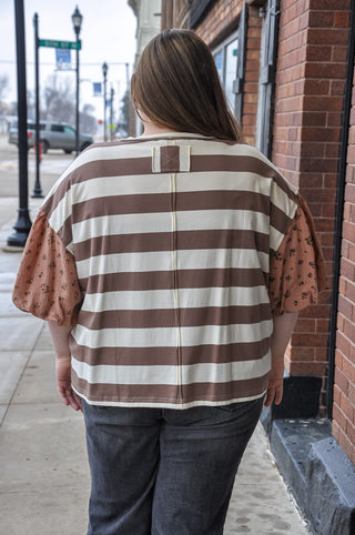Curvy Bold Striped Knit Top
