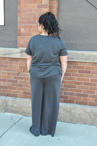 Curvy Charcoal Jersey Top