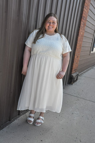 Curvy Crochet Mix Media Midi Dress