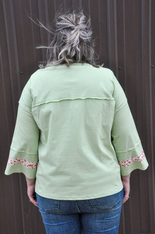 Curvy Flower Patch Work Top