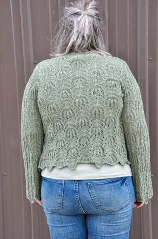 Curvy Front Tie Bell Sleeve Cardigan