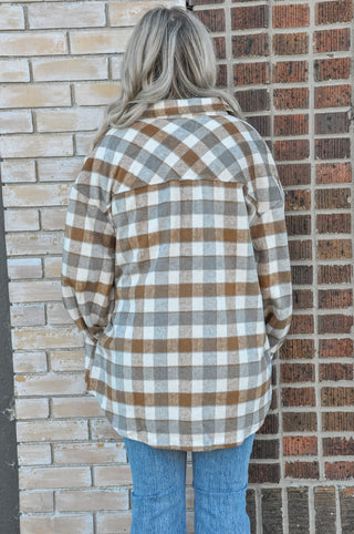 Curvy Lois Plaid Button Shacket