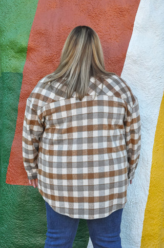 Curvy Lois Plaid Button Shacket