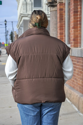 Curvy Oversized Snap Button Puffer Vest