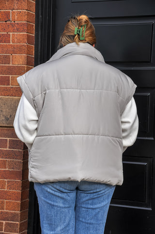 Curvy Oversized Snap Button Puffer Vest