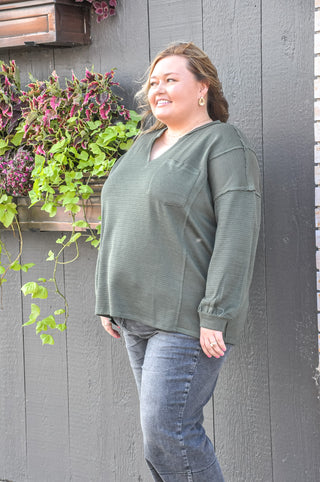 Curvy Patchwork Knit Top