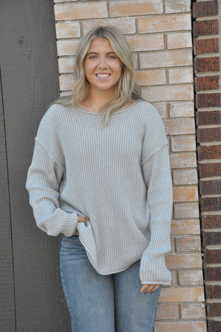 Curvy Ribbed Knit Sweater Top