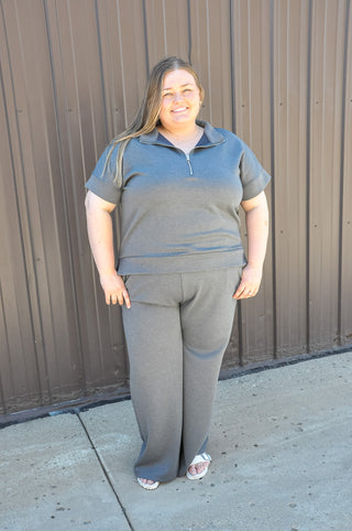 Curvy Scuba Half Zip Top & Pants Set