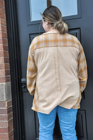 Washed Plaid Mix Jersey Tunic