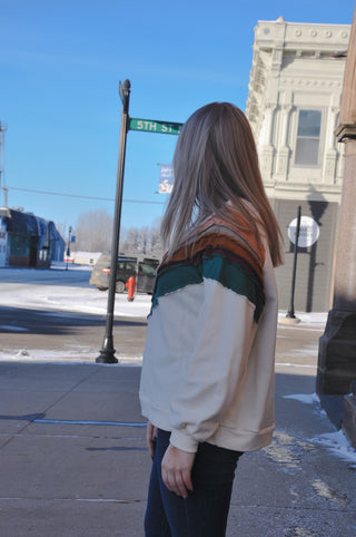 Asymmetrical Stripe Contrast Top