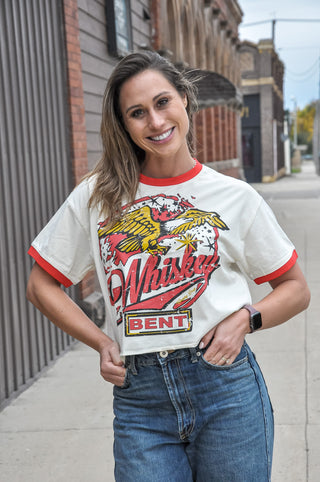 Whiskey Bent Ringer Crop Tee