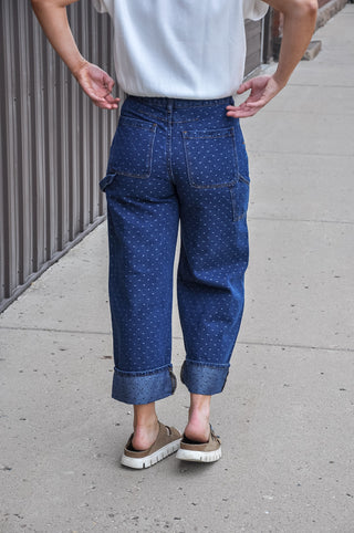 Boho Dotted Denim Pants