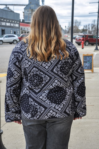 Curvy Paisley Quilted Jacket