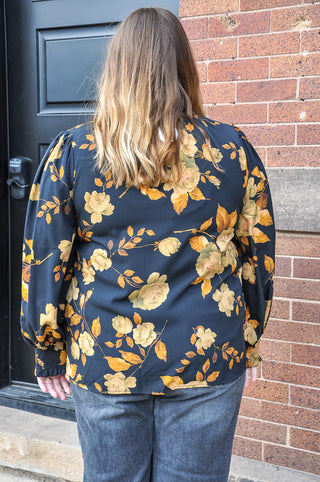Floral Printed Smocked Neckline Blouse