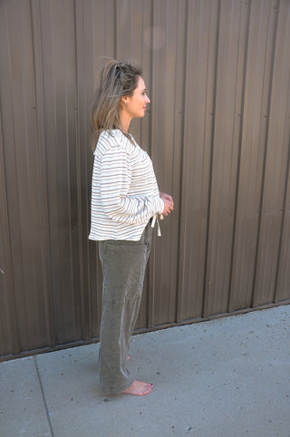 Wide-leg Garment-dyed Utility Trousers