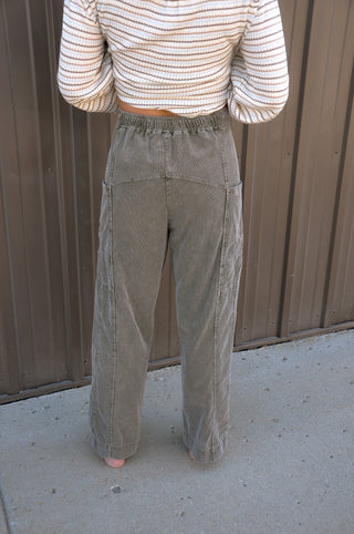 Wide-leg Garment-dyed Utility Trousers