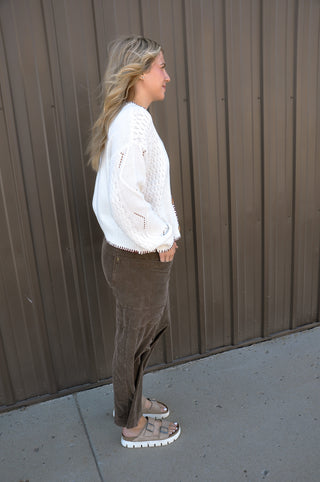 Wide-leg Garment-dyed Utility Trousers