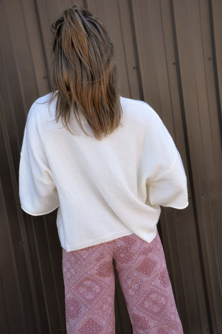 Raw Edge SS Button Down Cardigan
