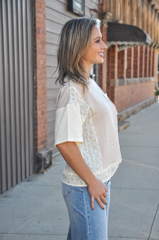 Dainty Pink Floral Mix & Match SS Top
