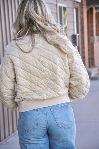 Dandelion Quilted Off Shoulder Pullover