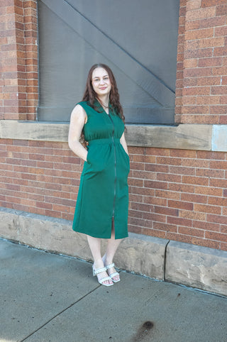 Dapper H Green Sleeveless Midi Dress