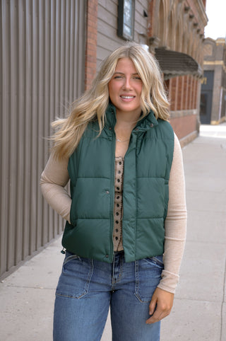 Dark Green Puffer Vest