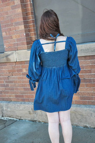 Darling Denim 1/2 Sleeve Mini Dress