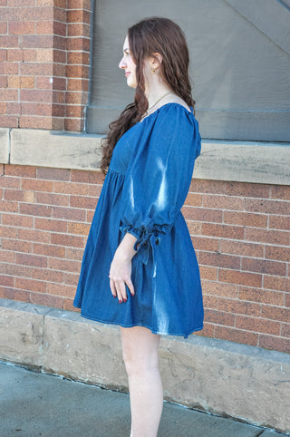 Darling Denim 1/2 Sleeve Mini Dress