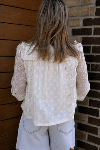 Delicate Embroidered Lace Blouse