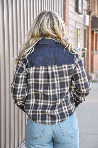Denim Contrast Flannel Shirt