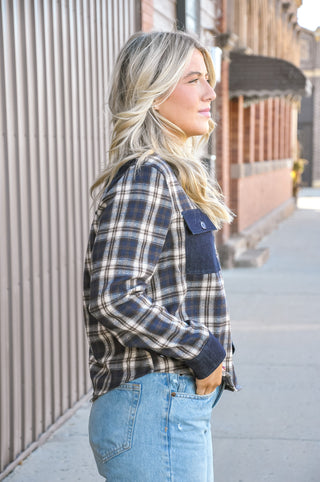 Denim Contrast Flannel Shirt