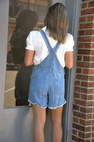 Denim Cross Back Overalls
