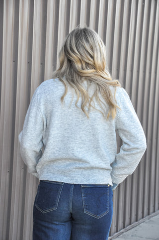 Denim Detail Collared Cardigan