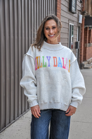 Dilly Dally Reversible Mock Neck Sweatshirt