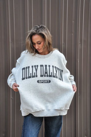'Dilly Dallyin' Reversible Oversized Sweatshirt