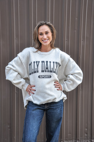 'Dilly Dallyin' Reversible Oversized Sweatshirt
