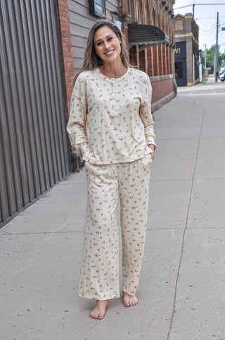 Ditsy Floral Boxy Henley & Pants Set