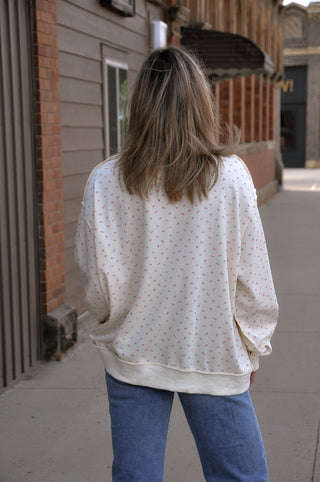 Ditsy Floral Mock Neck Pullover