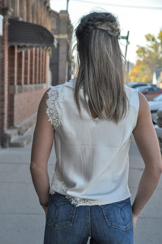 Draped High Neck Tank Top