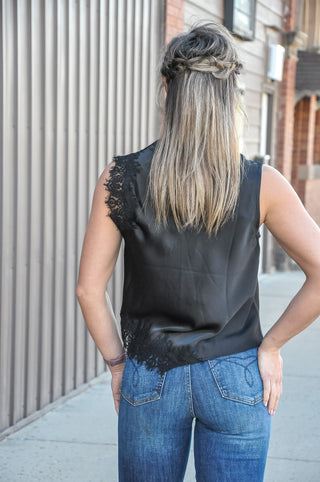 Draped High Neck Tank Top
