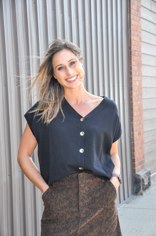 Drop Shoulder Button Down Sweater Cardigan