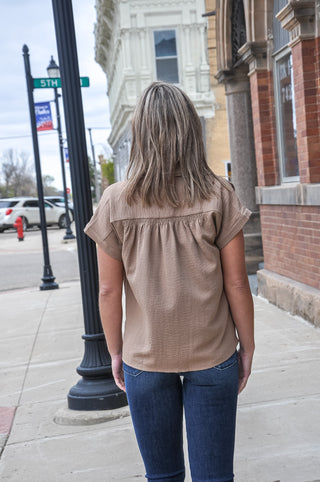 Drop Shoulder Button Up Shirt