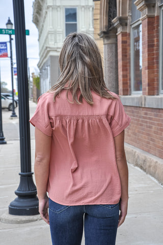 Drop Shoulder Button Up Shirt